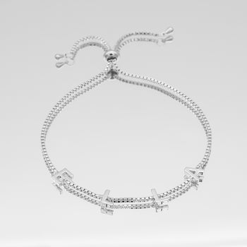 Classic personalised name bracelet in Silver with charm