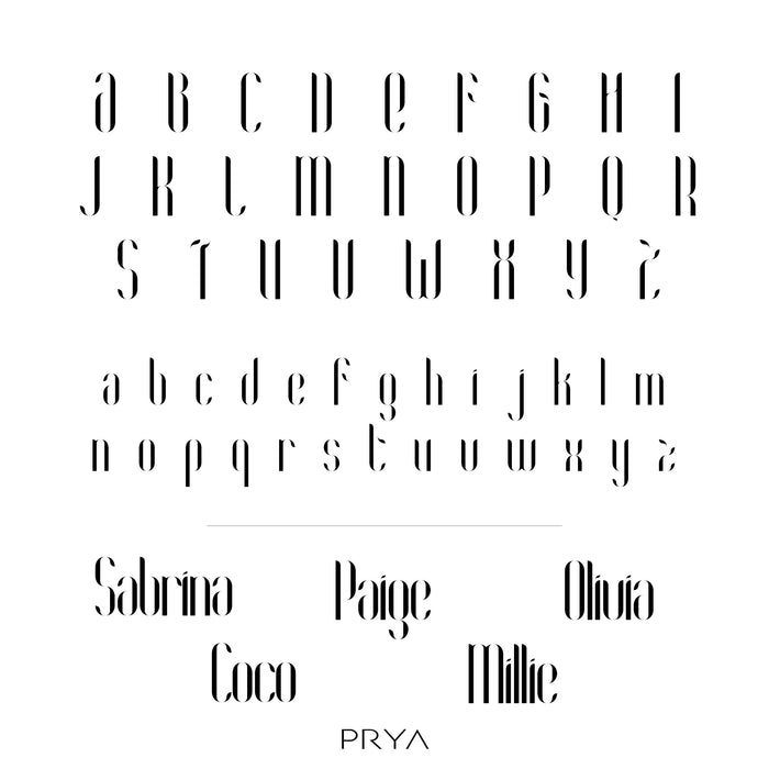 Malibu script for the custom name necklace from prya