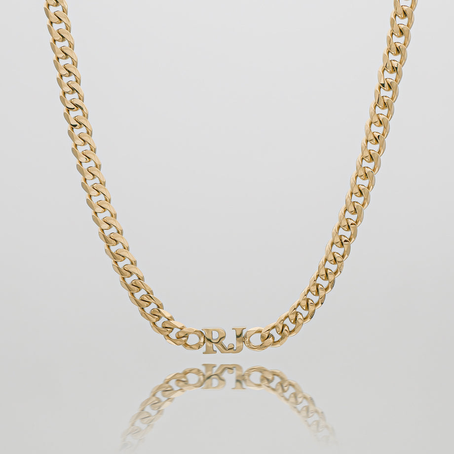 Initial choker necklace in gold