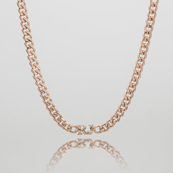 Initial choker necklace in rose gold