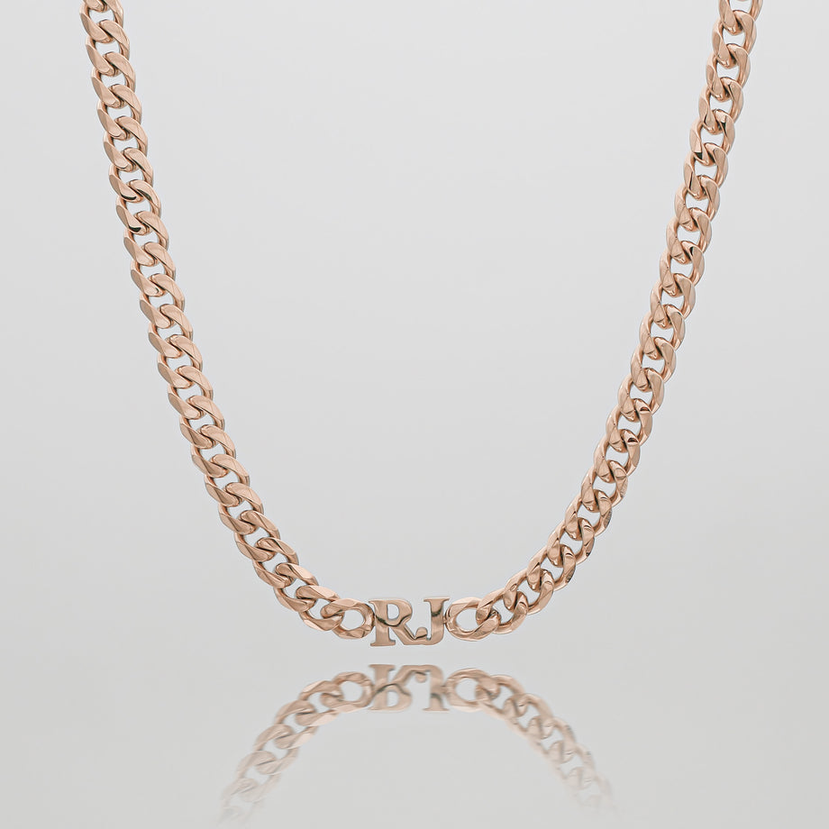 Initial choker necklace in rose gold