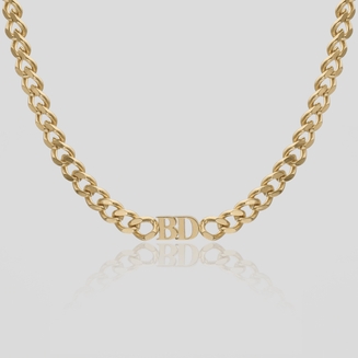 Initial choker necklace in gold