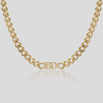 Initial choker necklace in gold