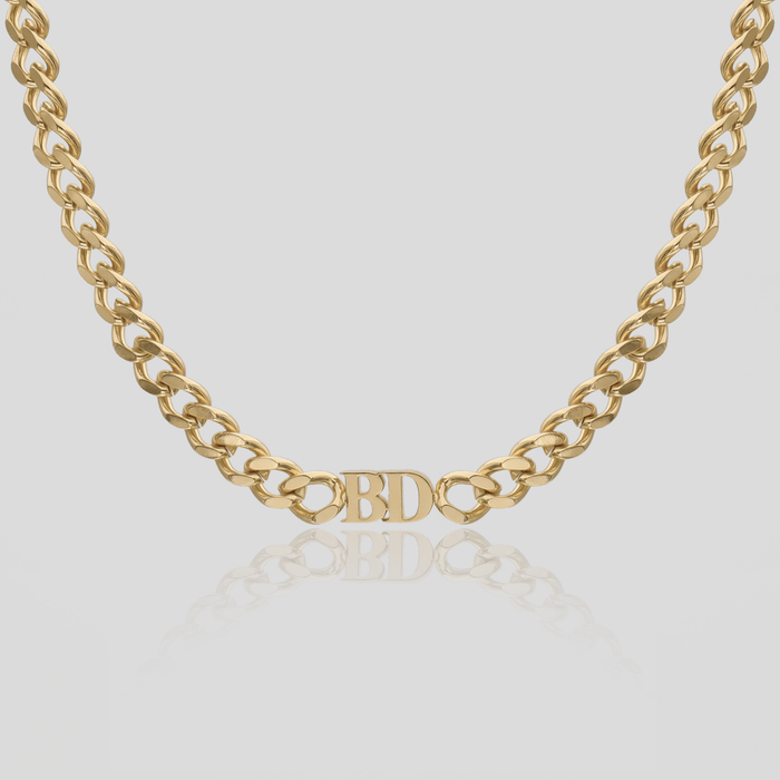 Initial choker necklace in gold