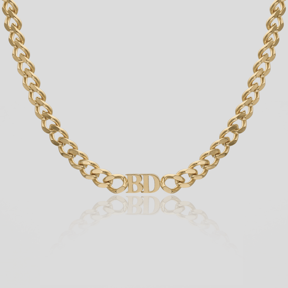 Initial choker necklace in gold