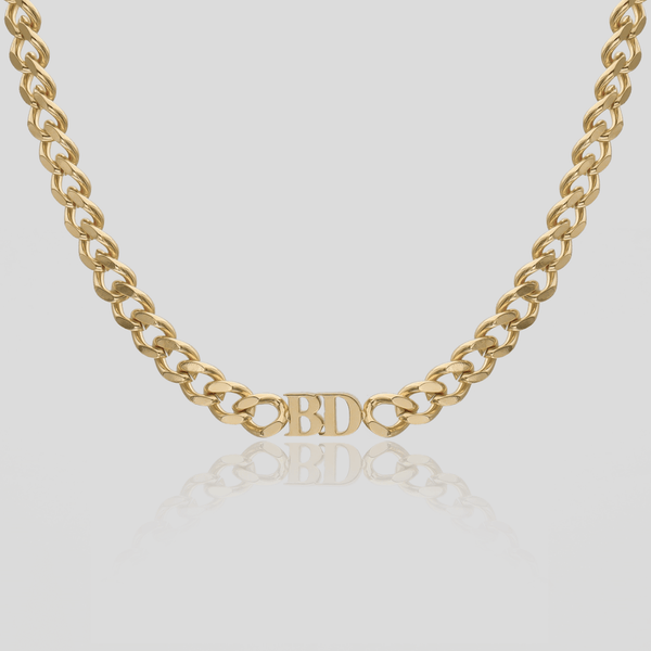 Initial choker necklace in gold