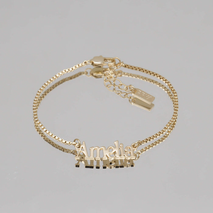 dubai custom name bracelet in gold from prya