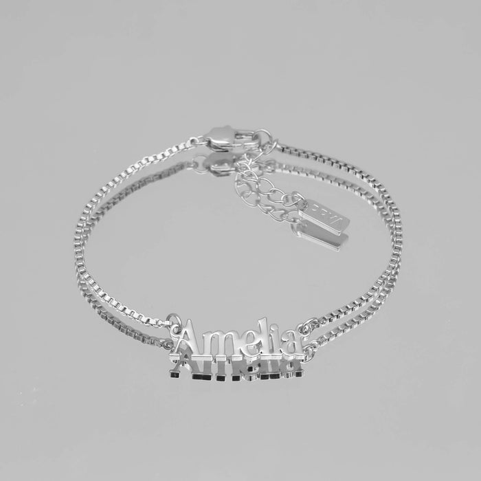 dubai custom name bracelet in silver from prya