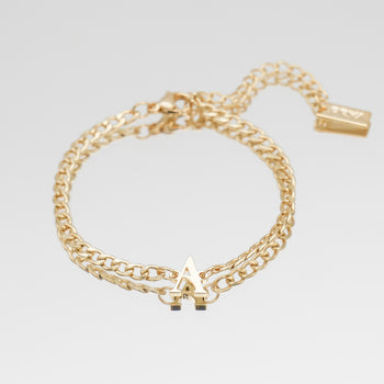 Dubai initial bracelet with cuban chain from prya