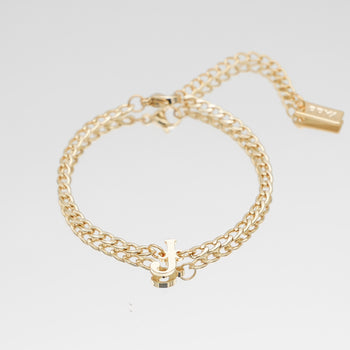 Dubai initial bracelet with cuban chain from prya