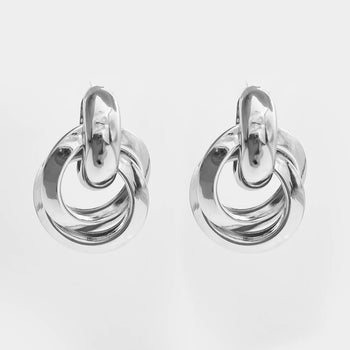 Nadia Knot Knocker Earrings, Silver | PRYA