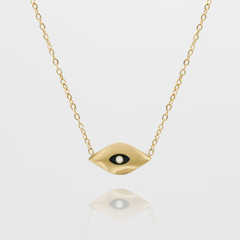 Evil Eye necklace in Gold with black and white motif in the centre