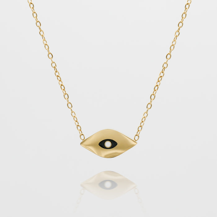 Evil Eye necklace in Gold with black and white motif in the centre