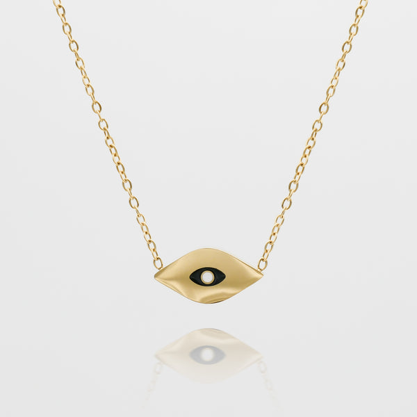 Evil Eye necklace in Gold with black and white motif in the centre