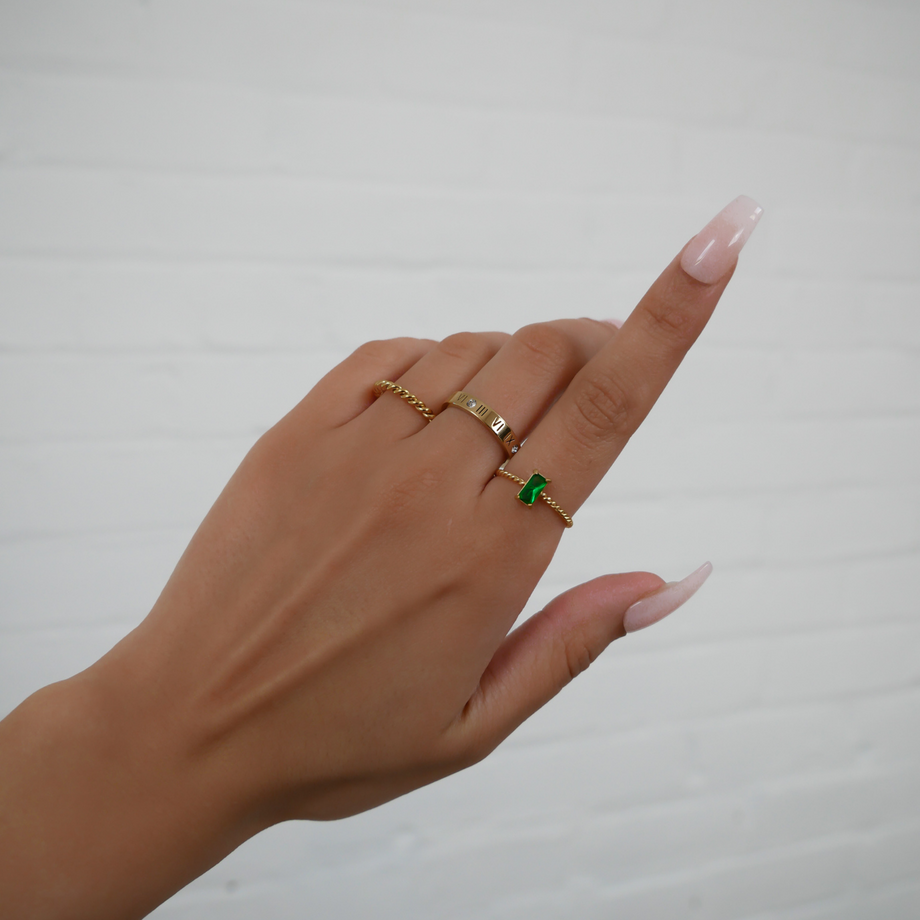 Selin Fine Twisted Gemstone Ring