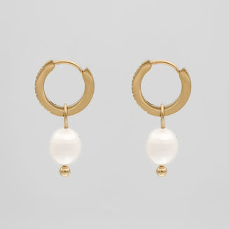 Esme Pearl Huggie Earrings