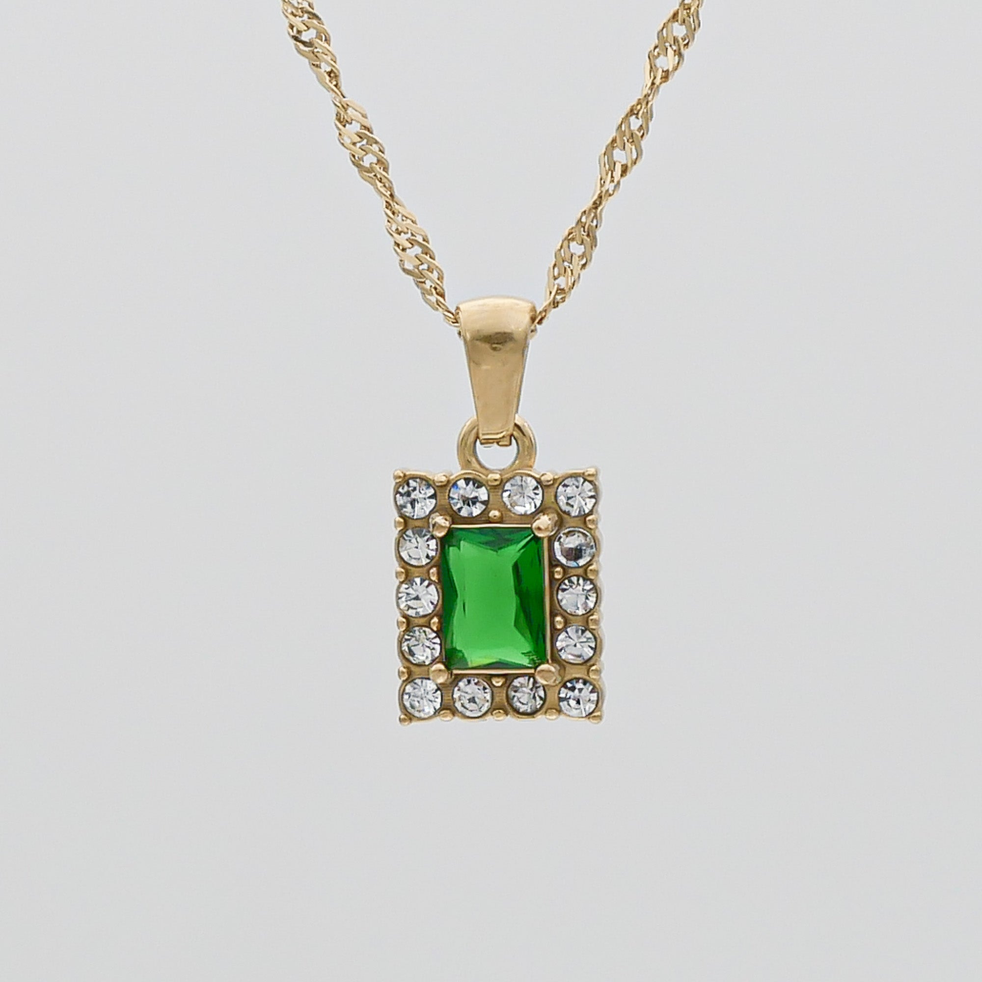 Gaia Gemstone Tablet Necklace by PRYA UK