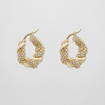 Gia Twisted Earring hoops by Prya in clear