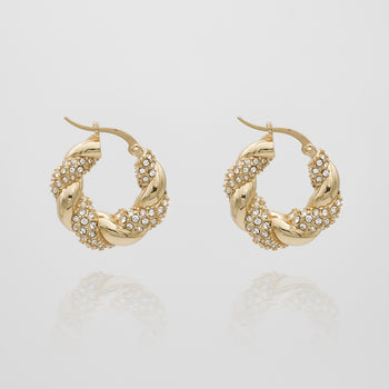 Gia Twisted Earring hoops by Prya in clear