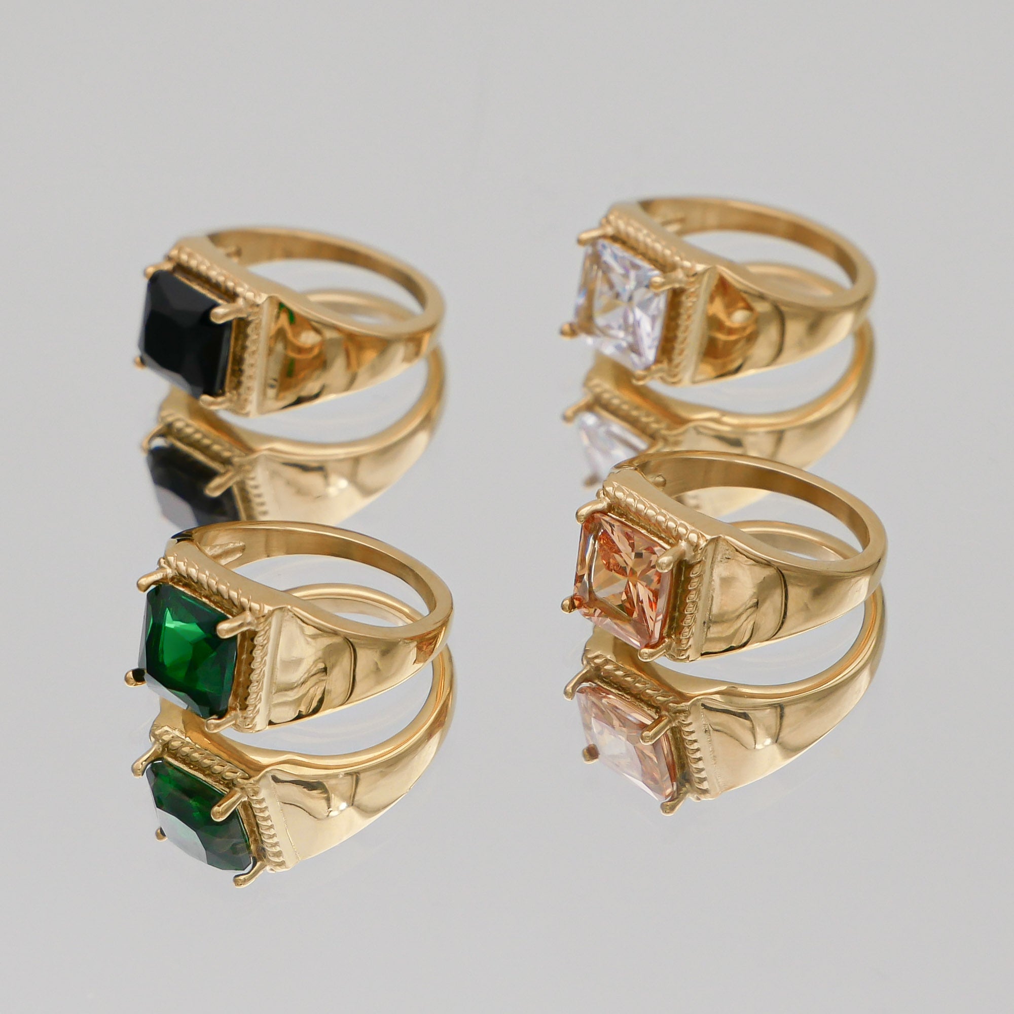Collection of Hana Gemstone Signet Rings