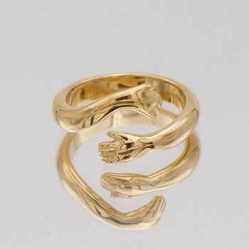 Gold Embracing Hug Ring by PRYA