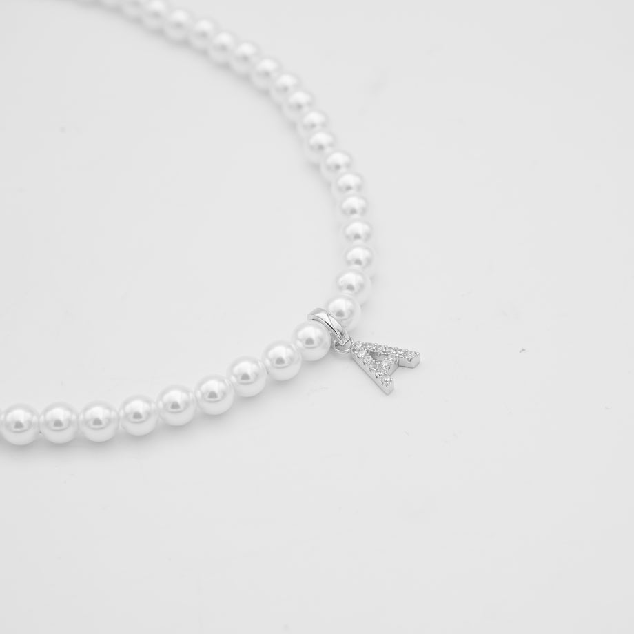 ICY Pearl Initial Necklace