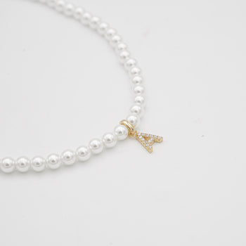 ICY Pearl Initial Necklace