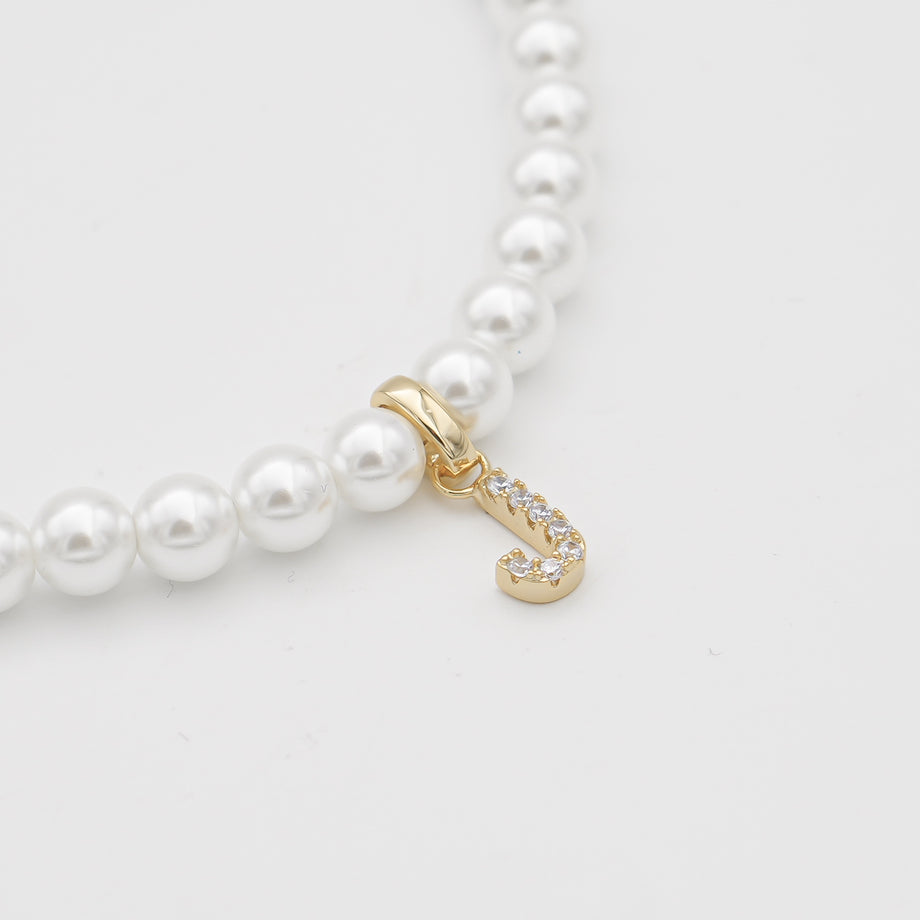 ICY Pearl Initial Necklace