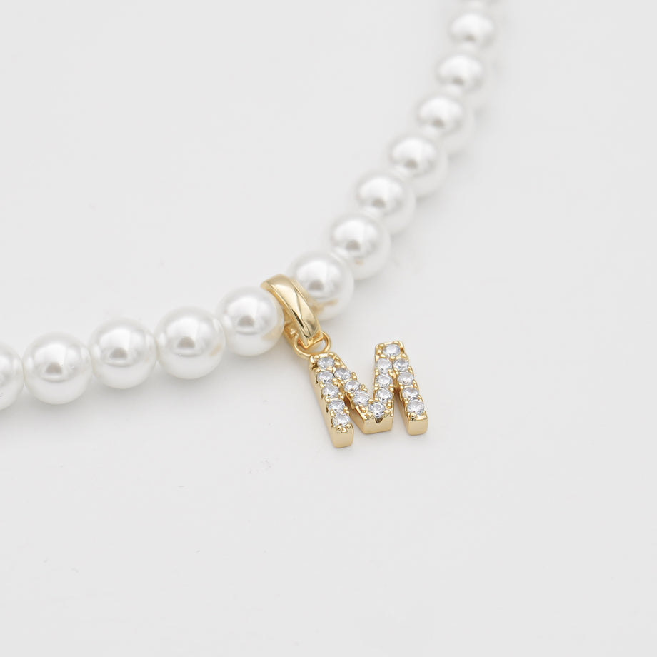 ICY Pearl Initial Necklace