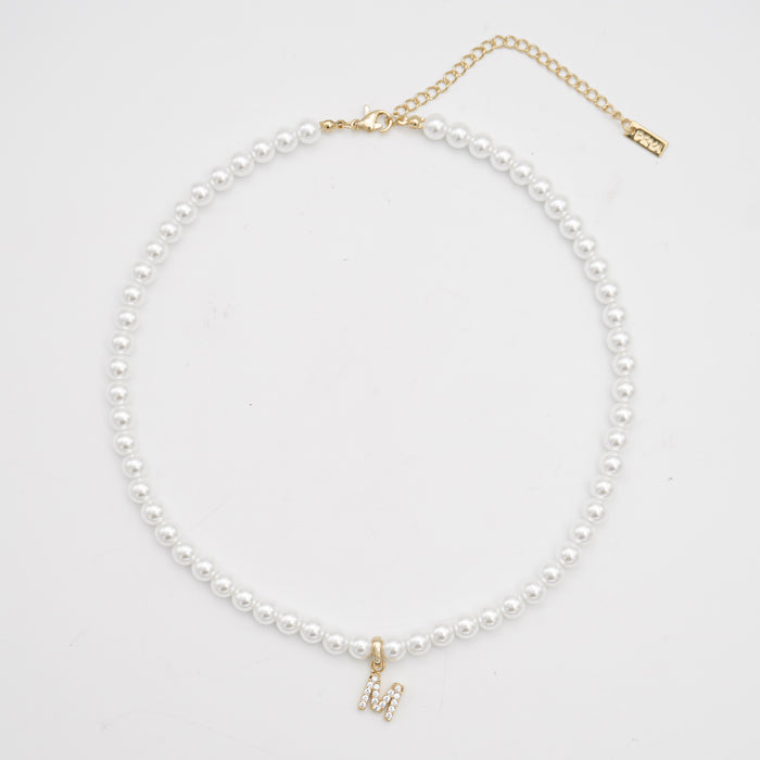 icy pearl initial necklace from prya