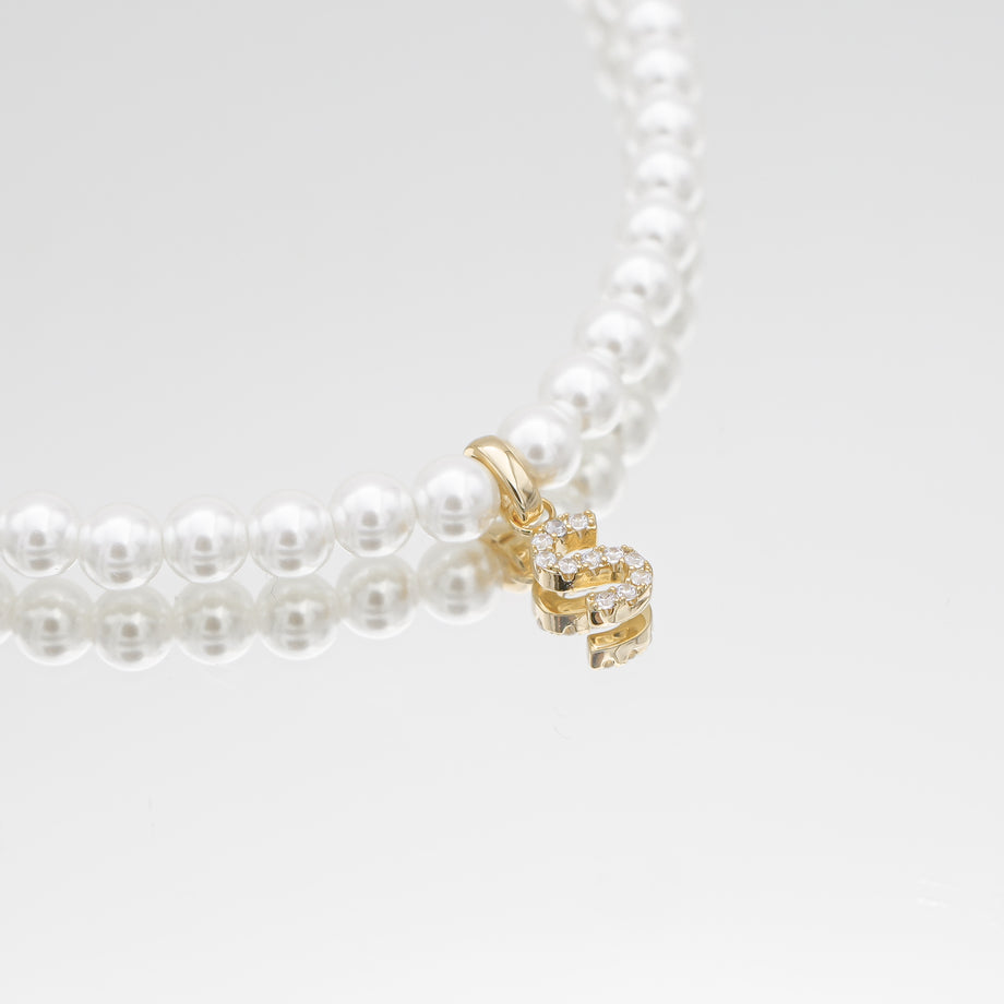 ICY Pearl Initial Necklace