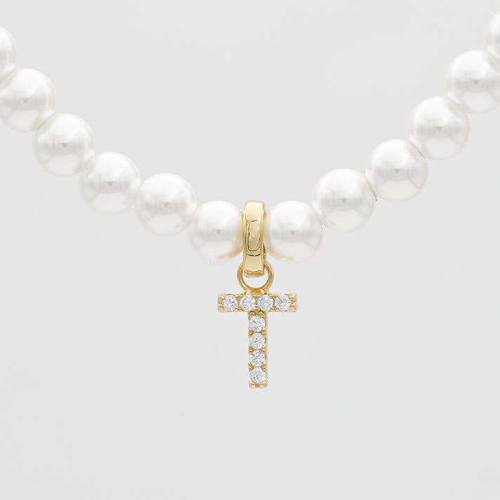 ICY Pearl Initial Necklace