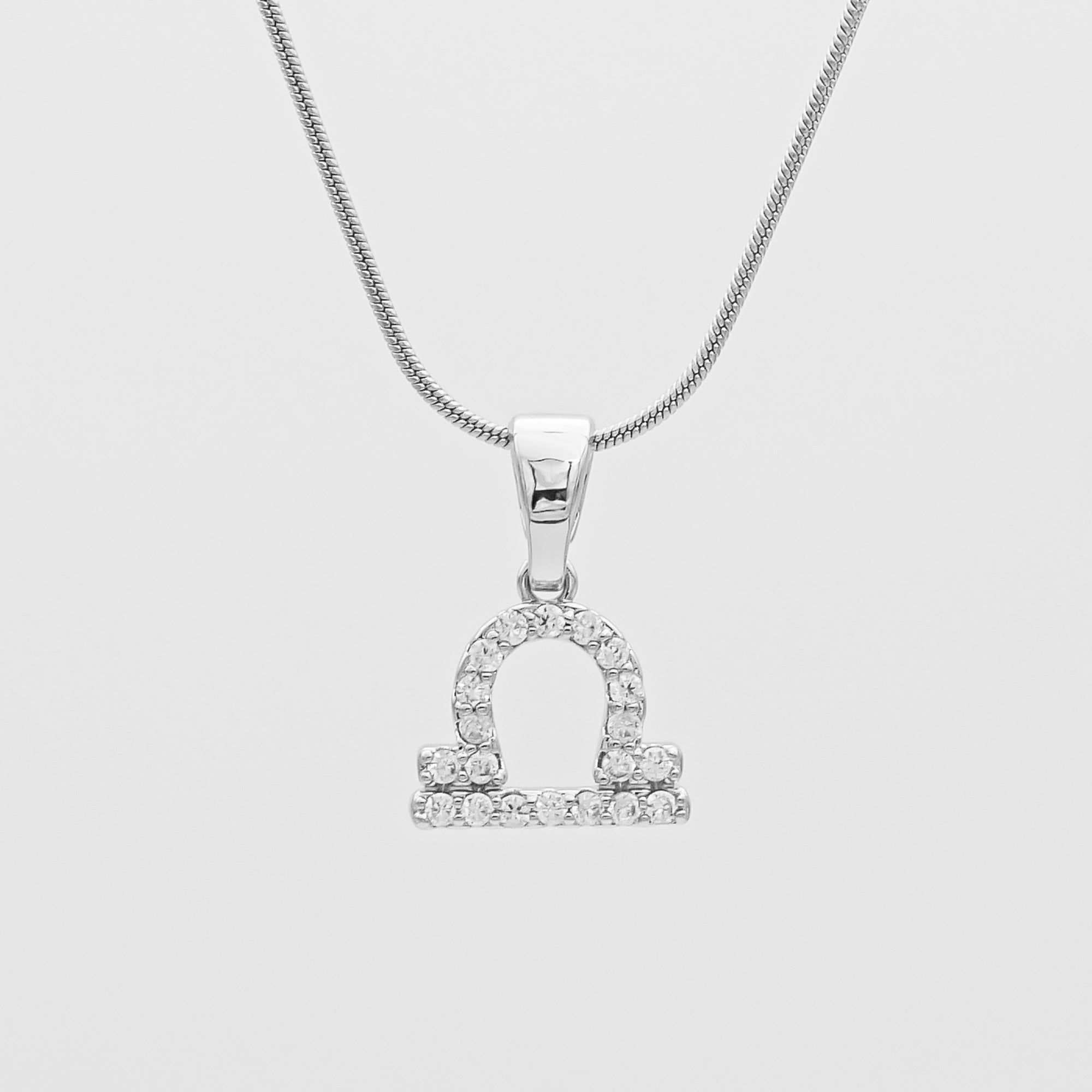 Silver ICY Zodiac Libra Symbol Pendant Necklace by PRYA