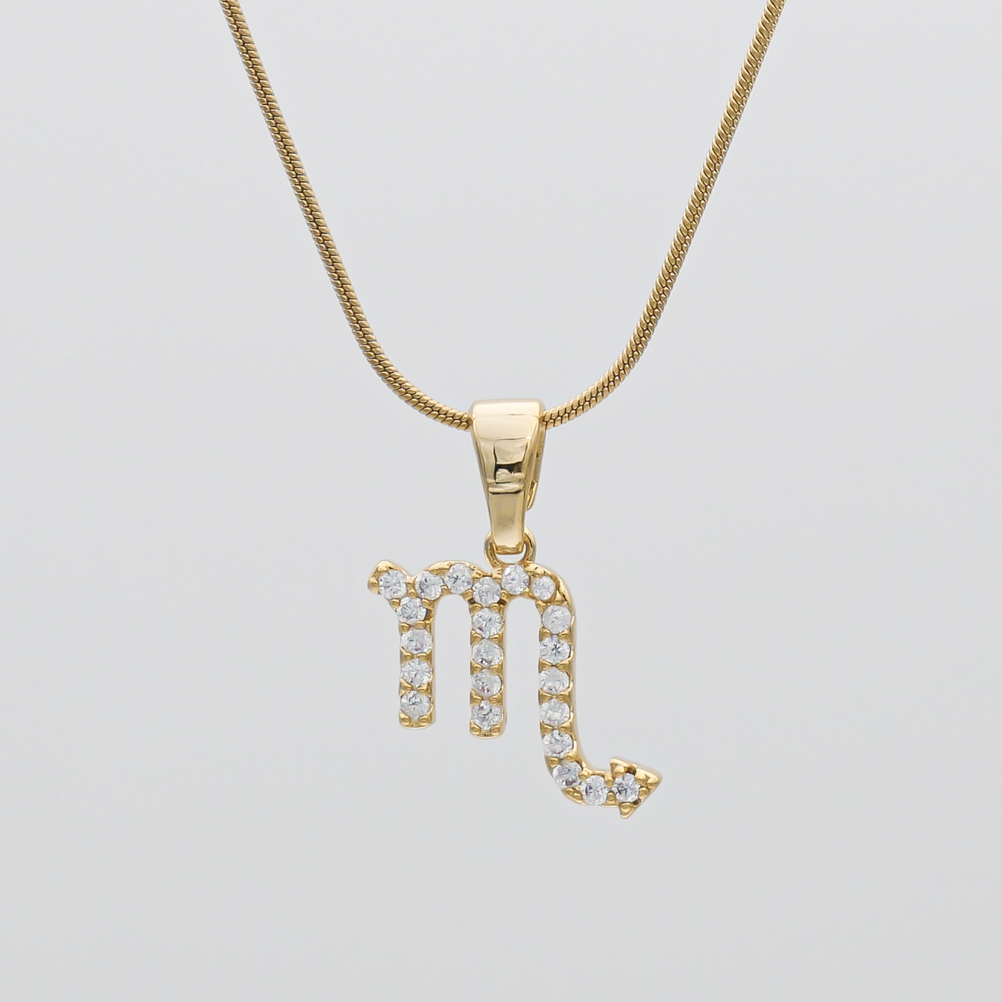 Gold ICY Zodiac Scorpio Symbol Pendant Necklace by PRYA