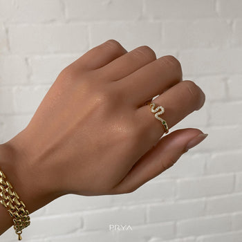 Paved Gold Taya Snake ring