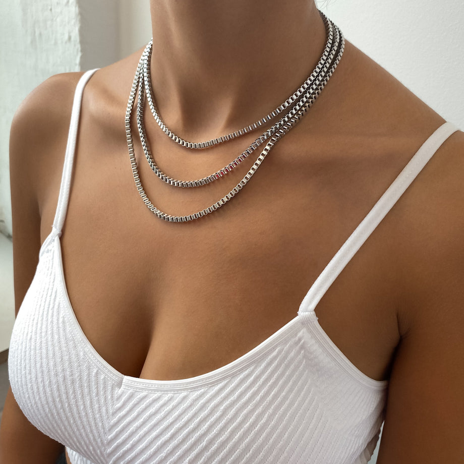 Box Chain Necklace | Silver | PRYA