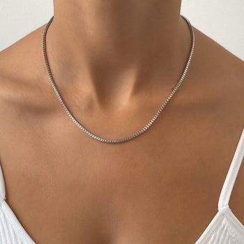 Box Chain Necklace | Silver