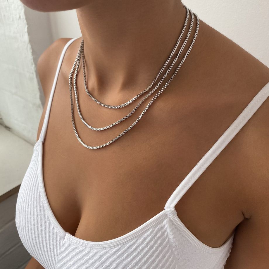 Box Chain Necklace | Silver | PRYA