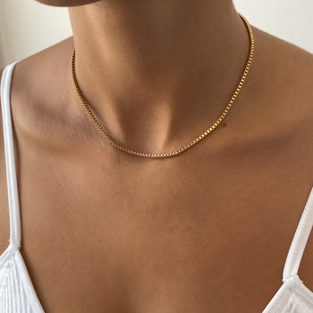 Box Chain Necklace | Gold