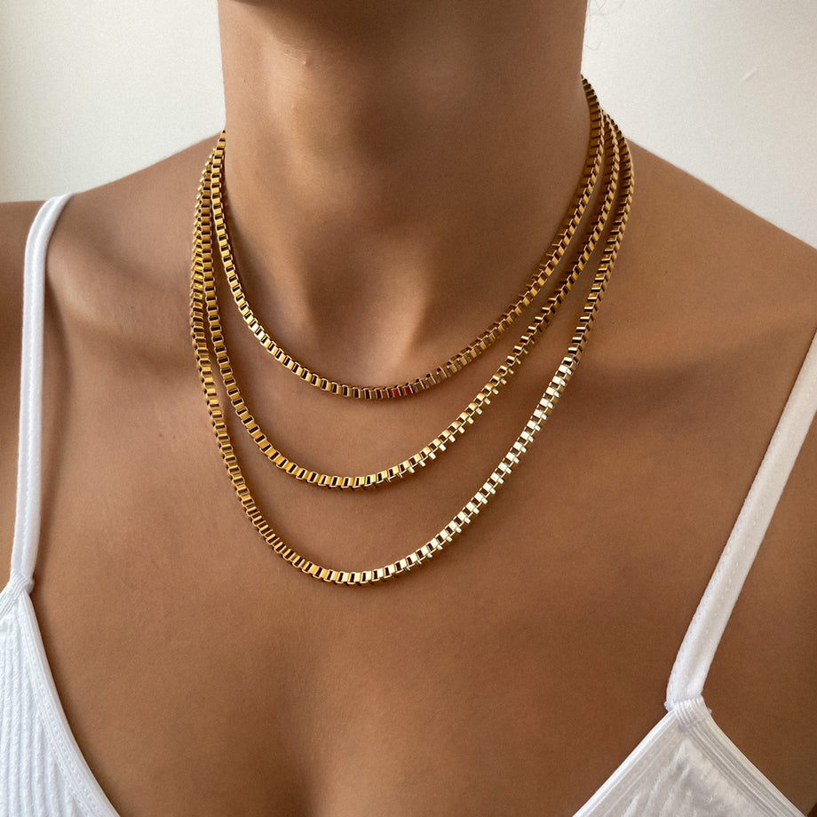 Box Chain Necklace | Gold | PRYA