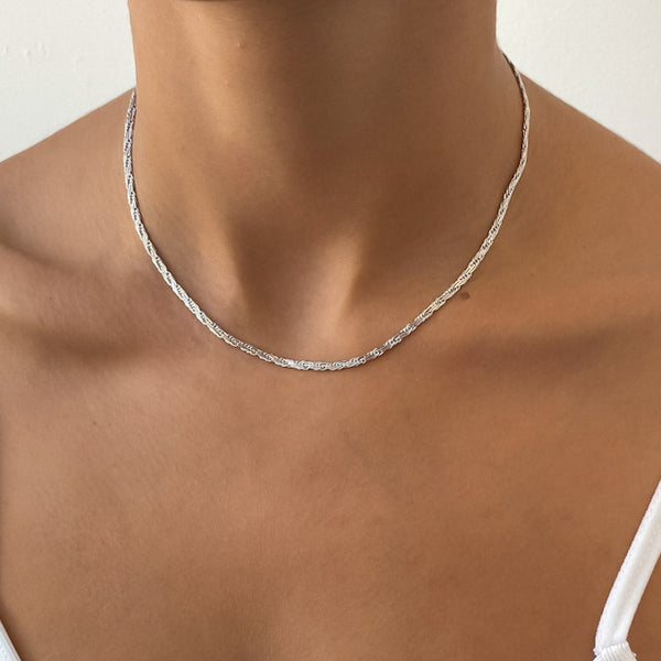 Flat Rope Link Chain | Silver