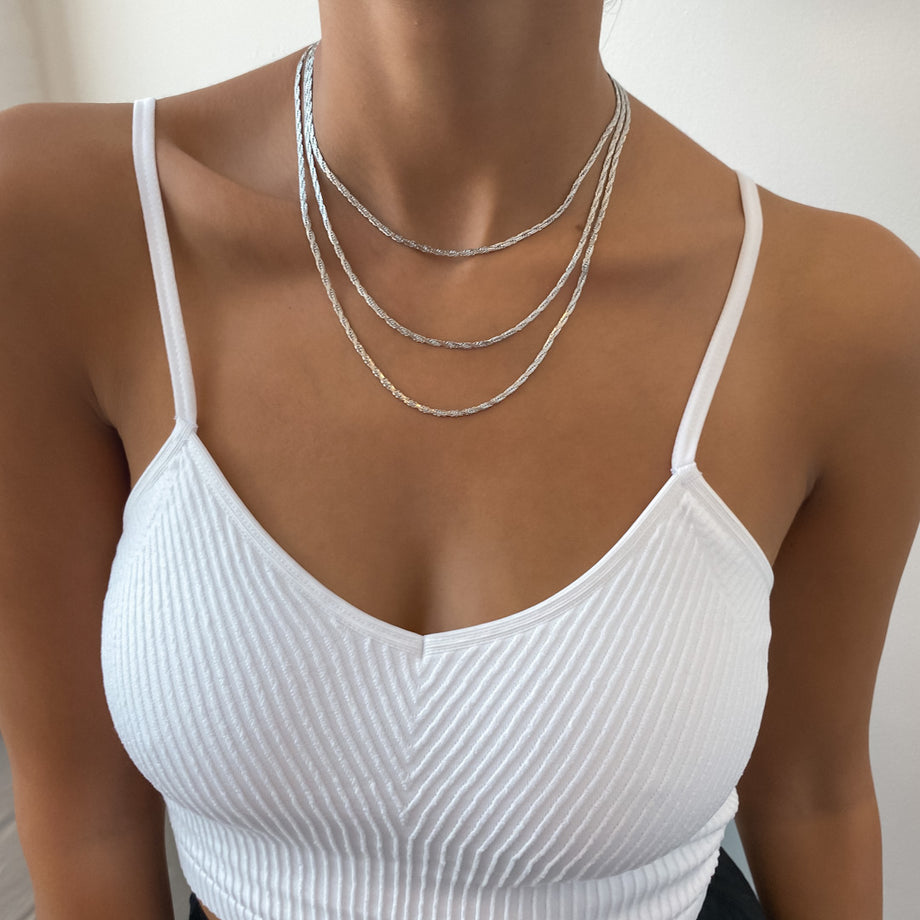 Flat Rope Link Chain | Silver | PRYA