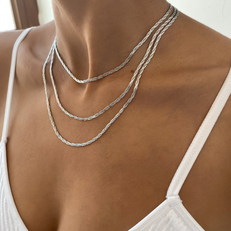 Flat Rope Link Chain | Silver | PRYA