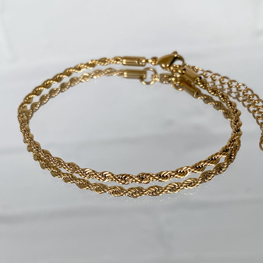 Rope Chain Anklet | Gold | PRYA