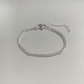 Double Link Curb Anklet | Silver | PRYA