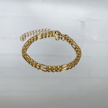 Figaro Chain Anklet Gold | PRYA