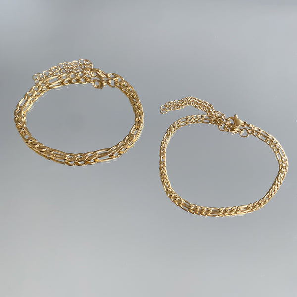 Figaro Chain Anklet Gold | PRYA