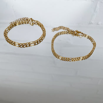 Figaro Chain Anklet Gold | PRYA