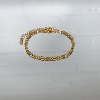 Figaro Chain Anklet Gold | PRYA