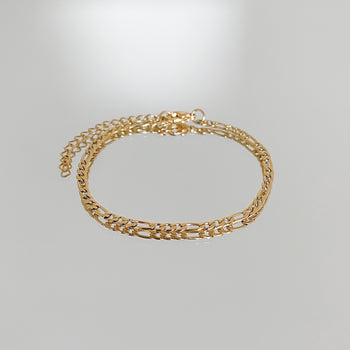 Figaro Chain Anklet Gold, 3mm | PRYA